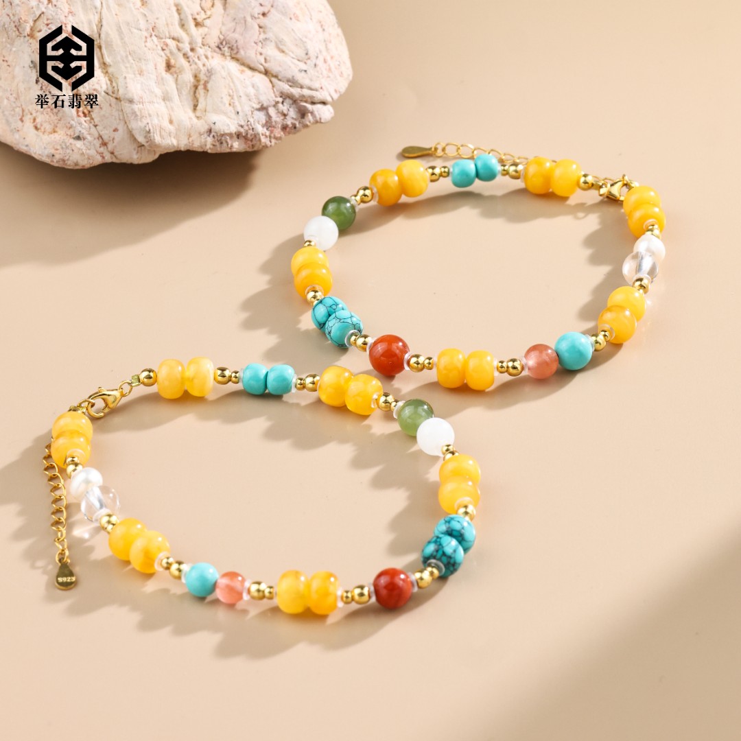 【举石珠宝】T1227-127-0850蜜蜡手链（一件/多样性发/约6mm+）O