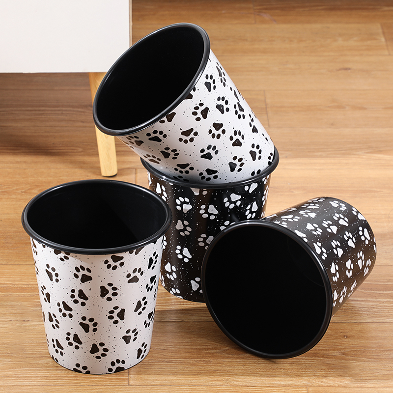 【发3个】新款猫爪垃圾桶高颜值家用客厅卧室卫生间圆形无盖PP耐摔A