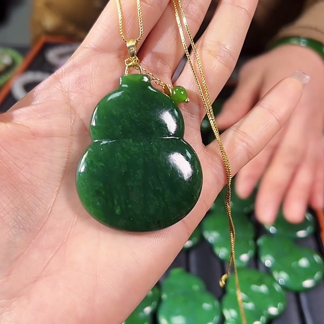 和田玉（碧玉）银S925镶嵌颈饰