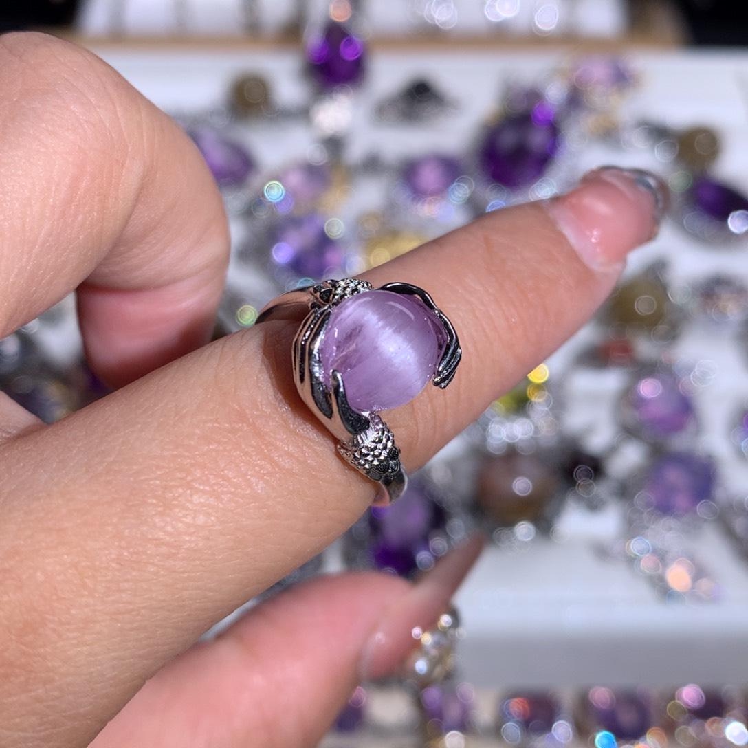 【闪购商品】水晶戒指银S925镶嵌戒指