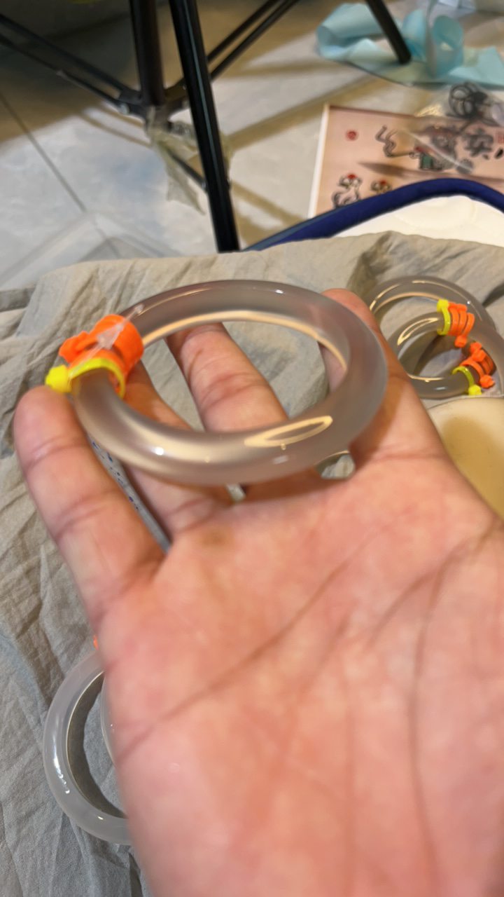 天然玛瑙手镯玉髓马料冰紫