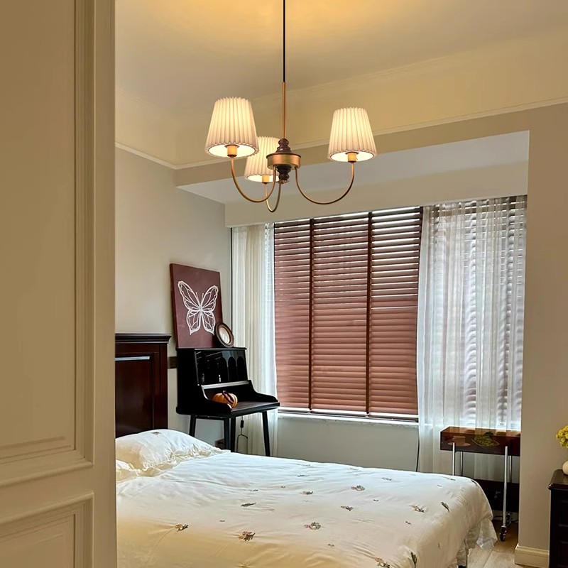 卧室灯吊灯主卧灯高级感法式中古美式复古简约书房客厅灯房间灯具