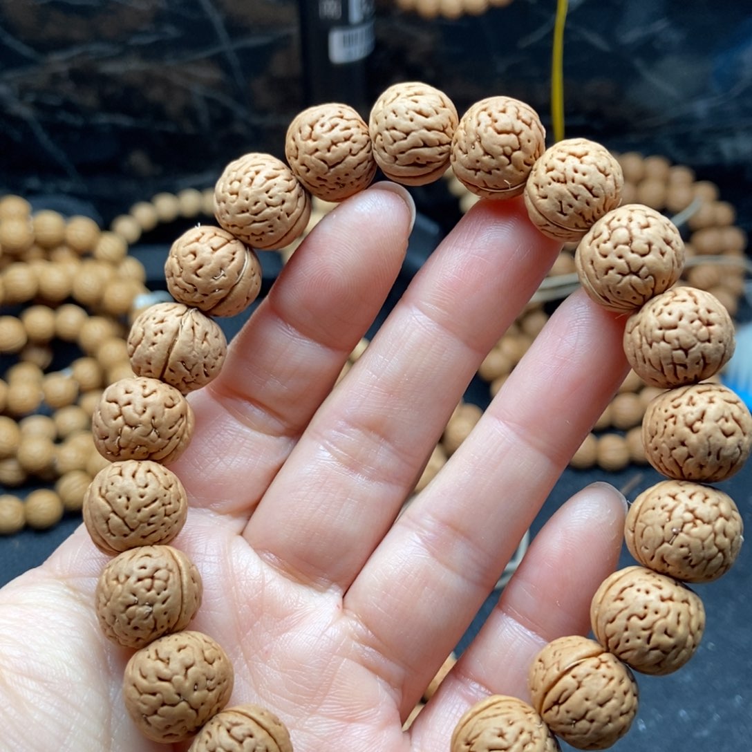 桃核手串东北大肌肉纹14尺原皮原色