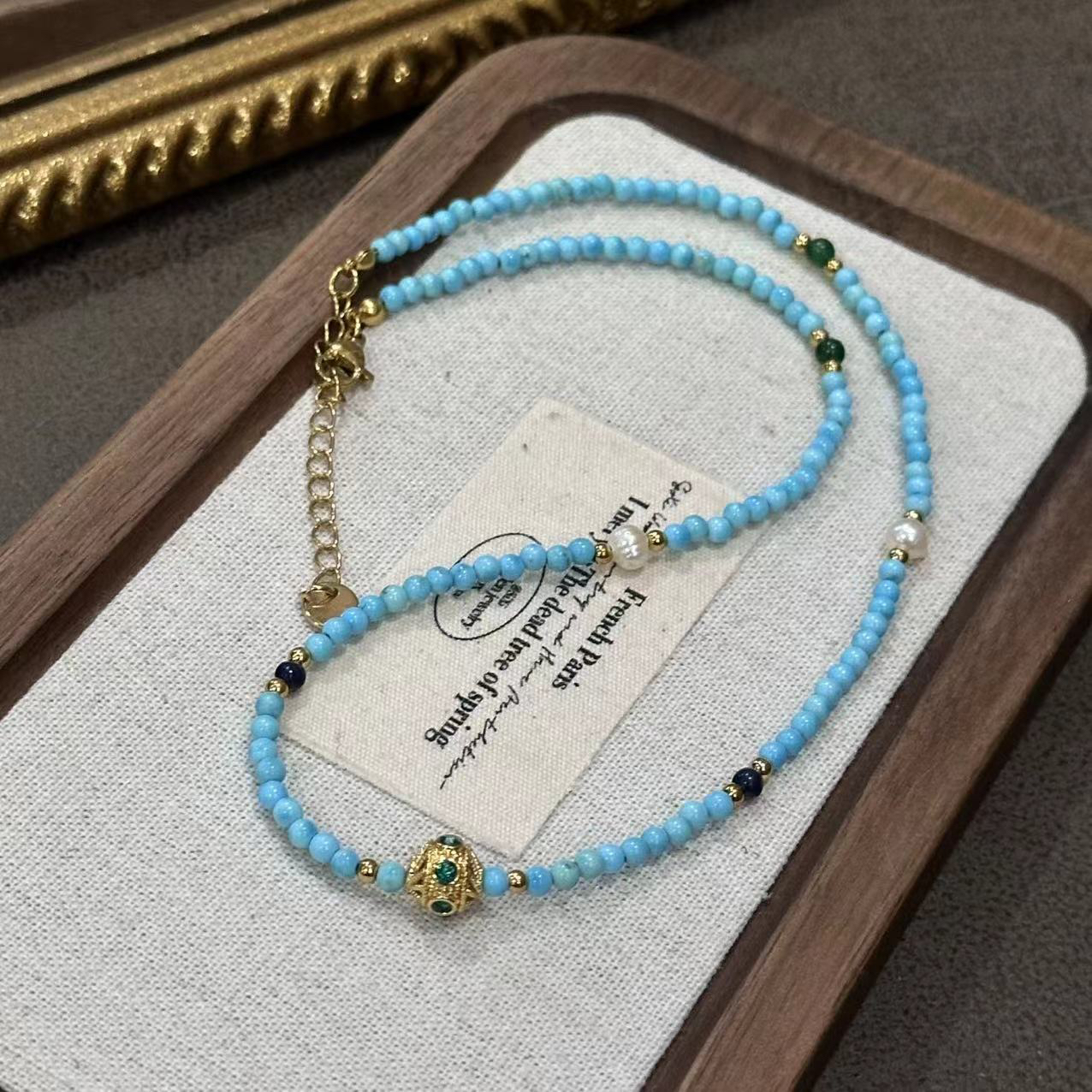 钛钢项链 高级感简约蓝色项链-4448