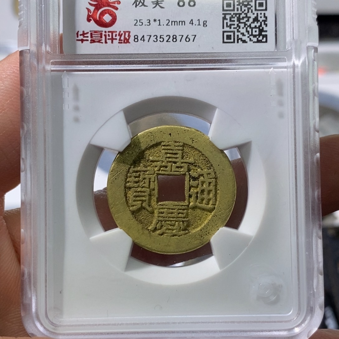 铜天*大宝，嘉庆通宝评级编号8767