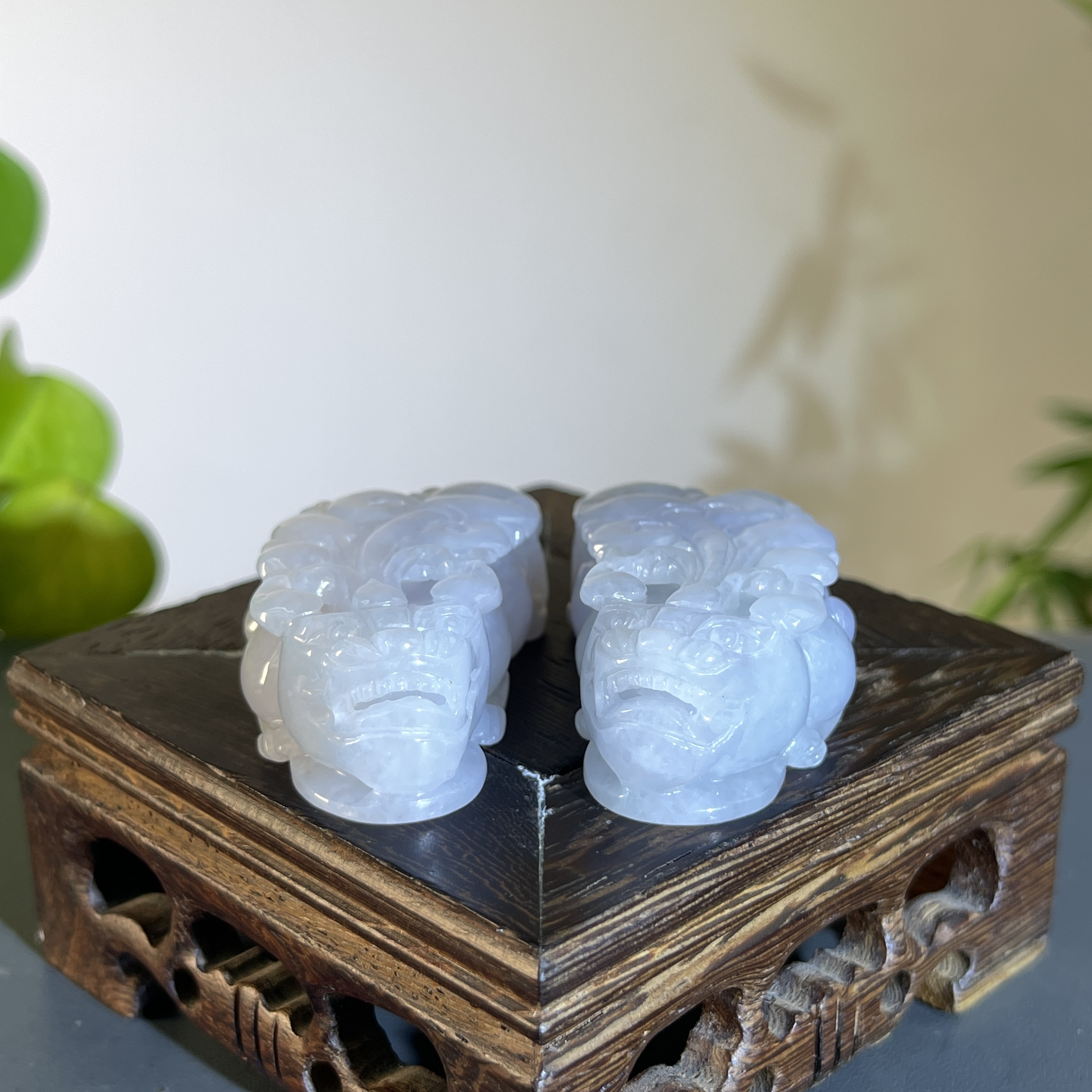 JCA06-78 天然缅甸A货翡翠  貔貅一对