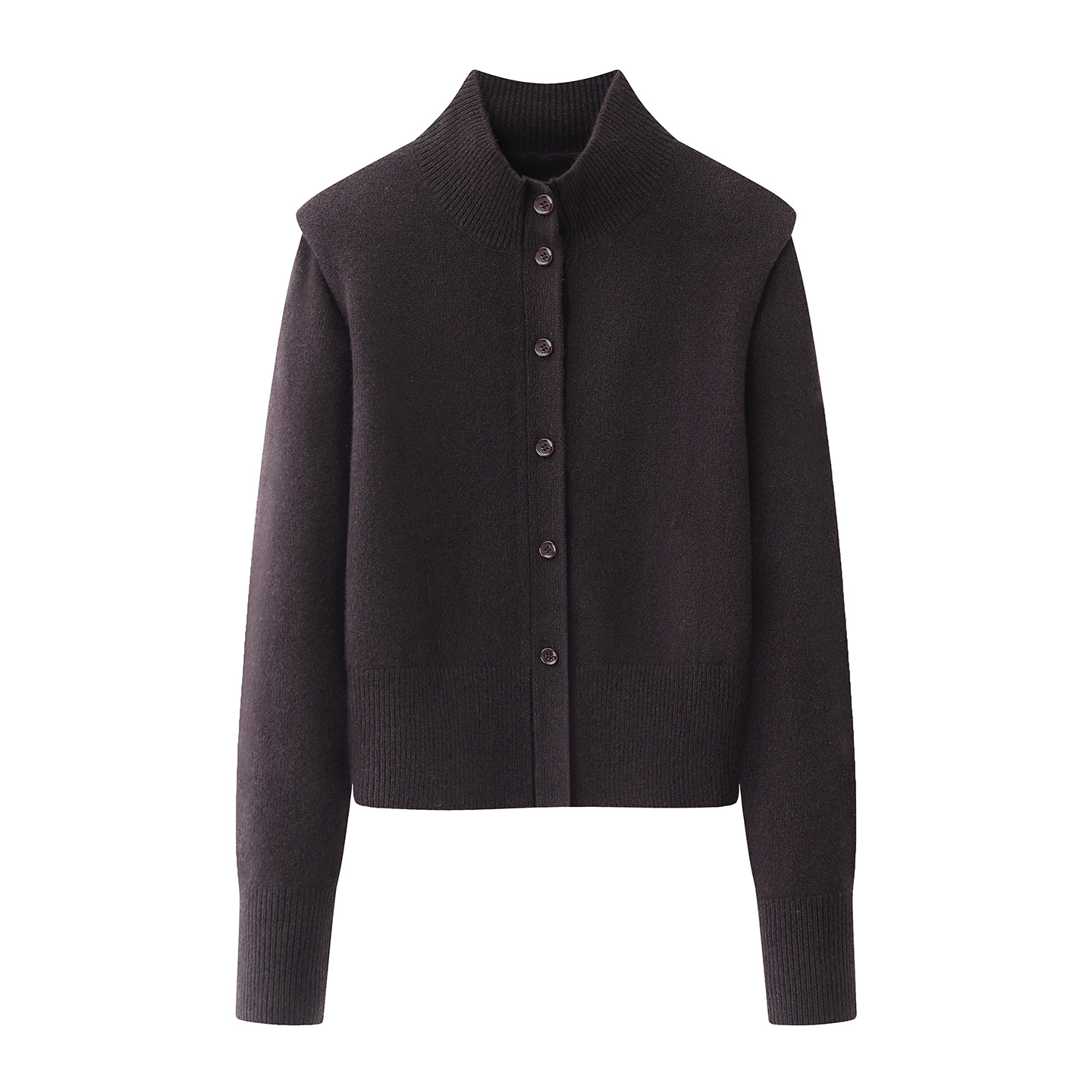 迪家商场同款2025冬上新修身百搭落肩针织衫高领毛开衫女W667163