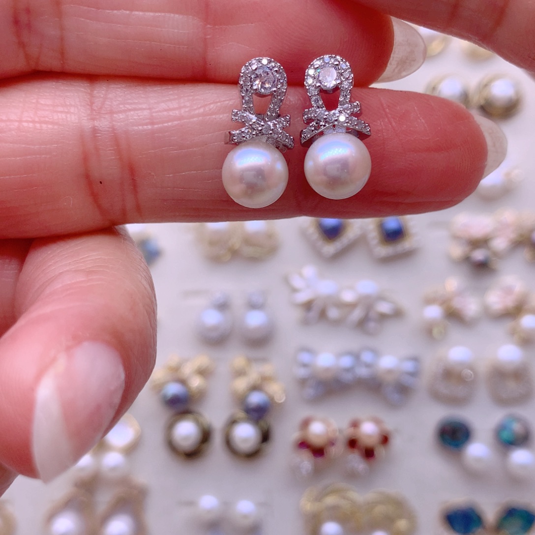 合金耳饰淡水珍珠