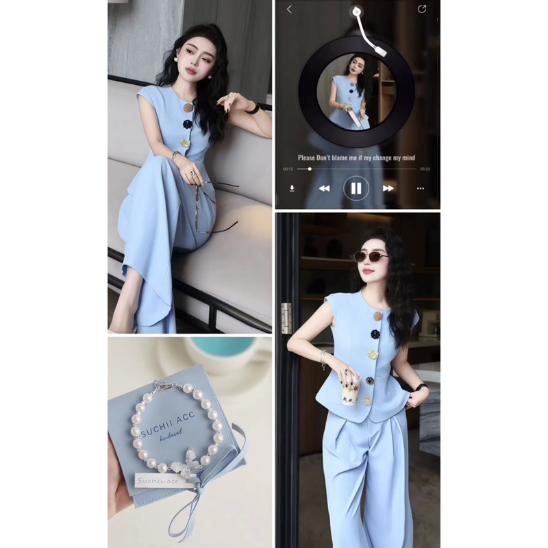 夏季新款【洋气】欧若风高定西装马甲套装