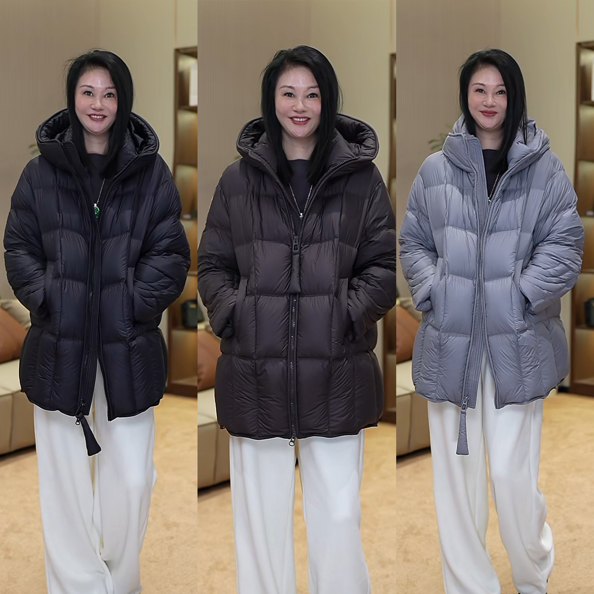  BARRIAILEN | 休闲连帽女款宽松长袖冬季中长款羽绒服-247386