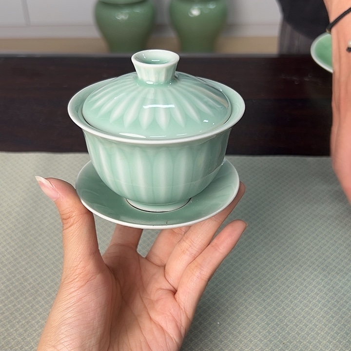 龙泉云间青瓷小米茶器