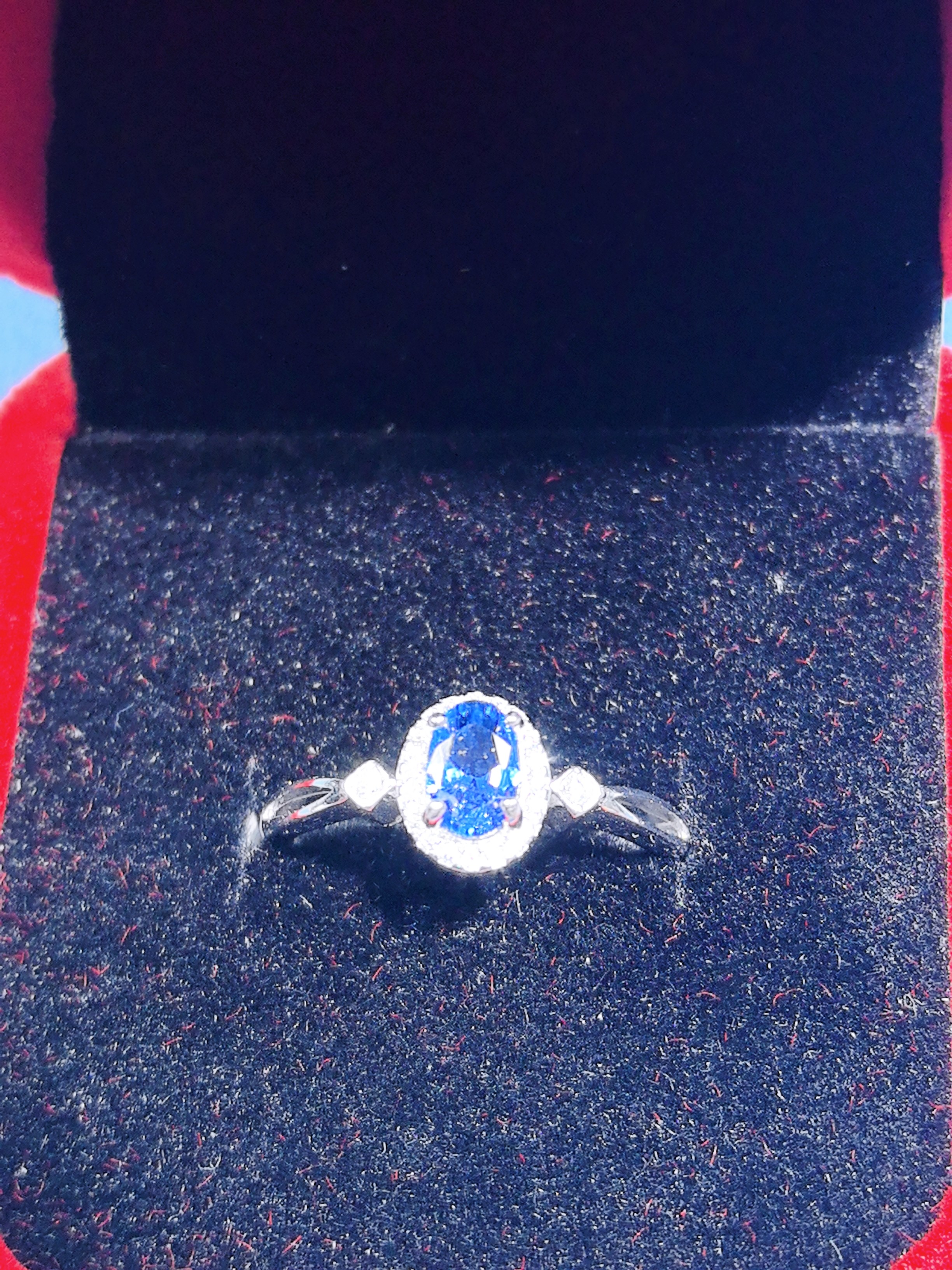 s925银镶蓝宝石戒指