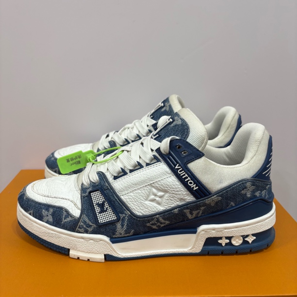 90新 LouisVuitton/路易威登 40.5 路易威登 LV trainer 蓝白牛仔