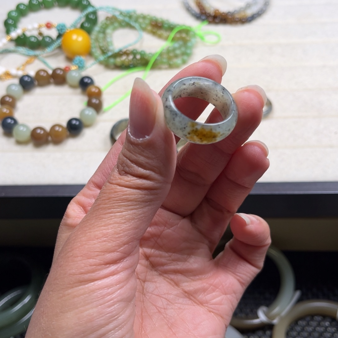 এ***༊和田玉未镶嵌珠宝半成品指环20