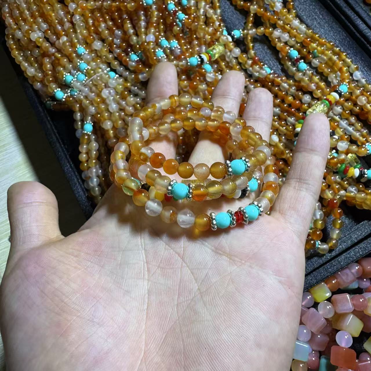 天然盐源玛瑙项链-多样性发一