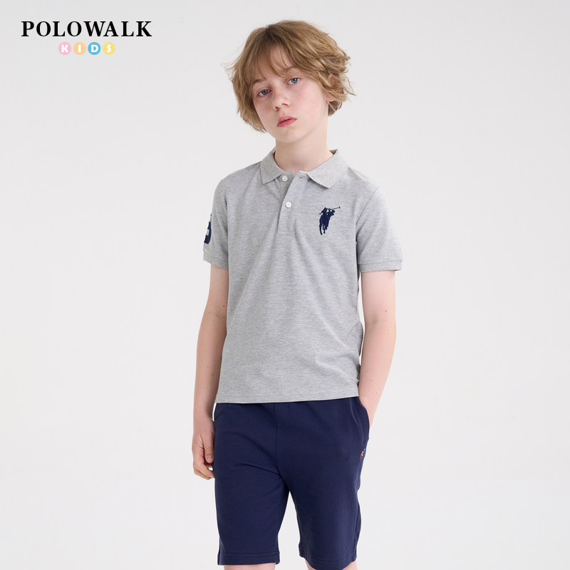 POLOWALK童装新品夏秋儿童短袖透气T恤Polo衫男孩B44W422F1231