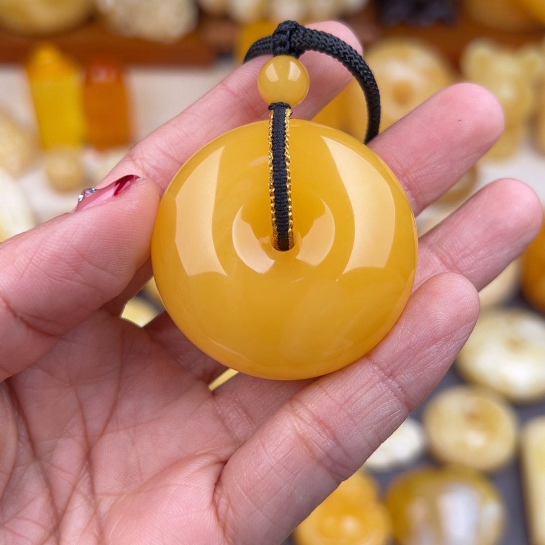 琥珀颈饰未镶嵌纯天然琥珀蜜蜡无优化