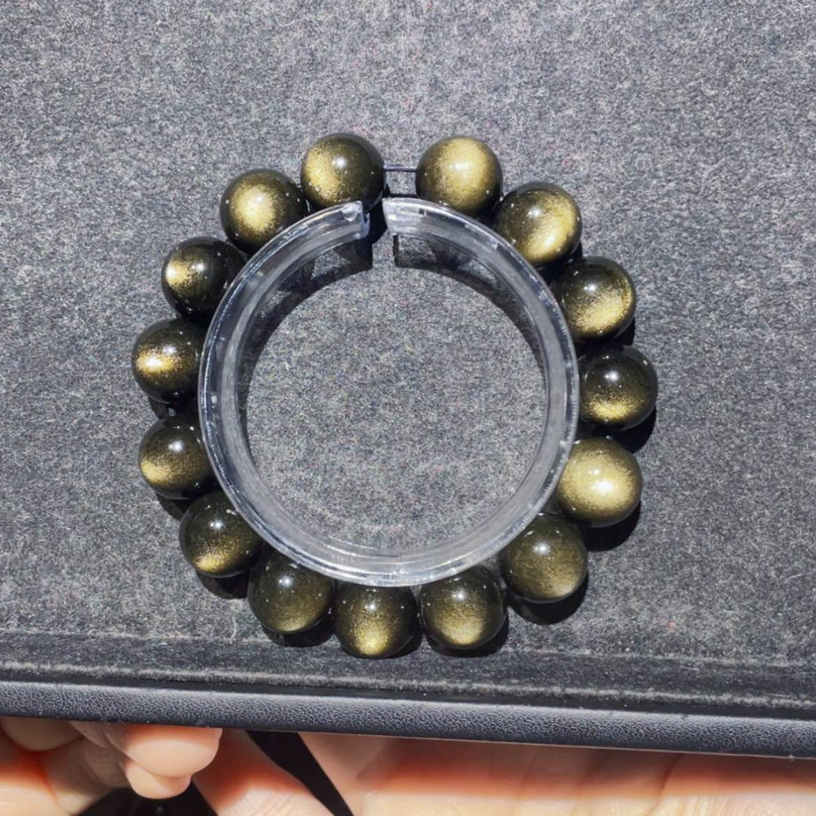 【闪购商品】黑曜岩未镶嵌手链心****痛