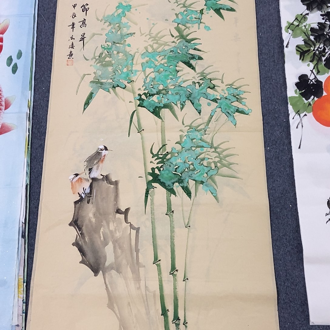 国画四尺竹子一副