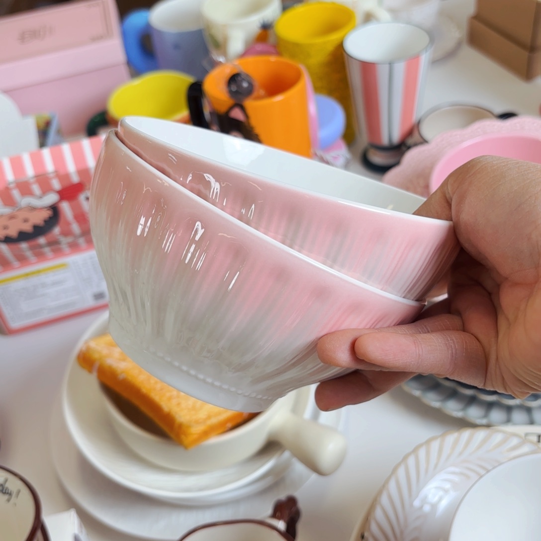 白瓷6寸陶瓷大碗2个