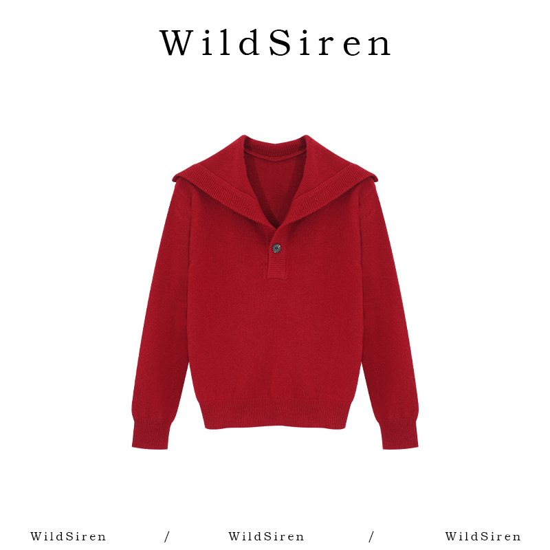 【Wildsiren】秋冬高领百搭翻领套头保暖毛针织衫370211