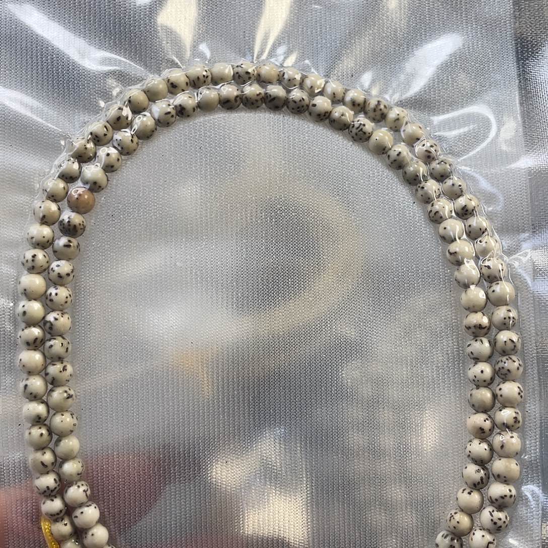 星月菩提吊坠石玉料骨瓷白星点货圆珠尺寸5