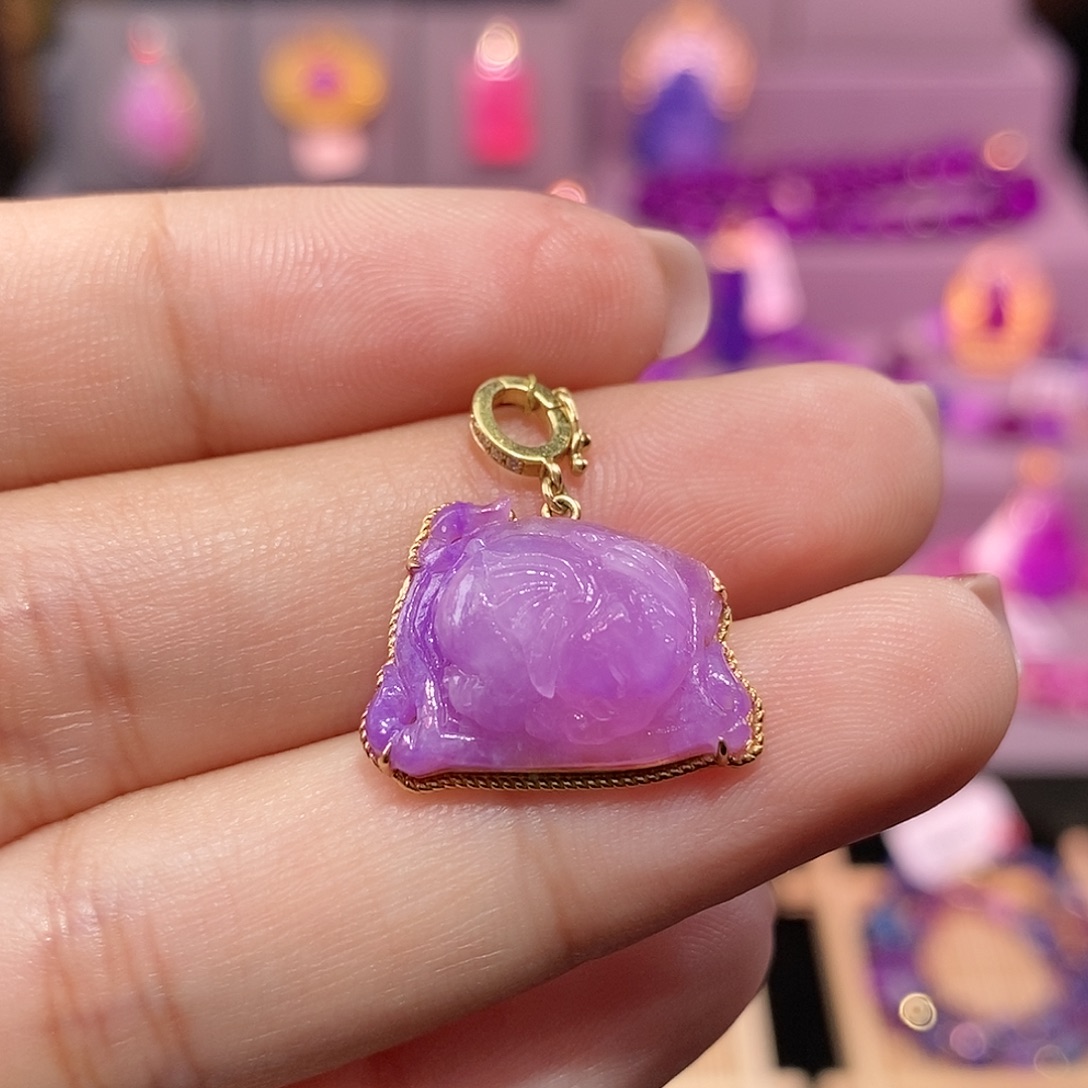 苏纪石（舒俱来）18K金镶嵌吊坠(不含链)