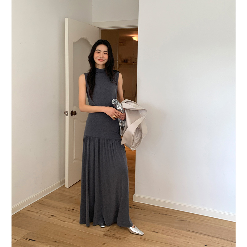 【ALONE SAVOR】安妮霍尔，及简风小众高质气质显瘦柔软长裙套装P175