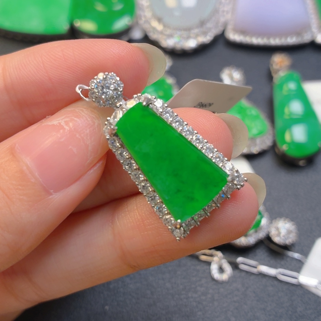 翡翠银S925镶嵌颈饰