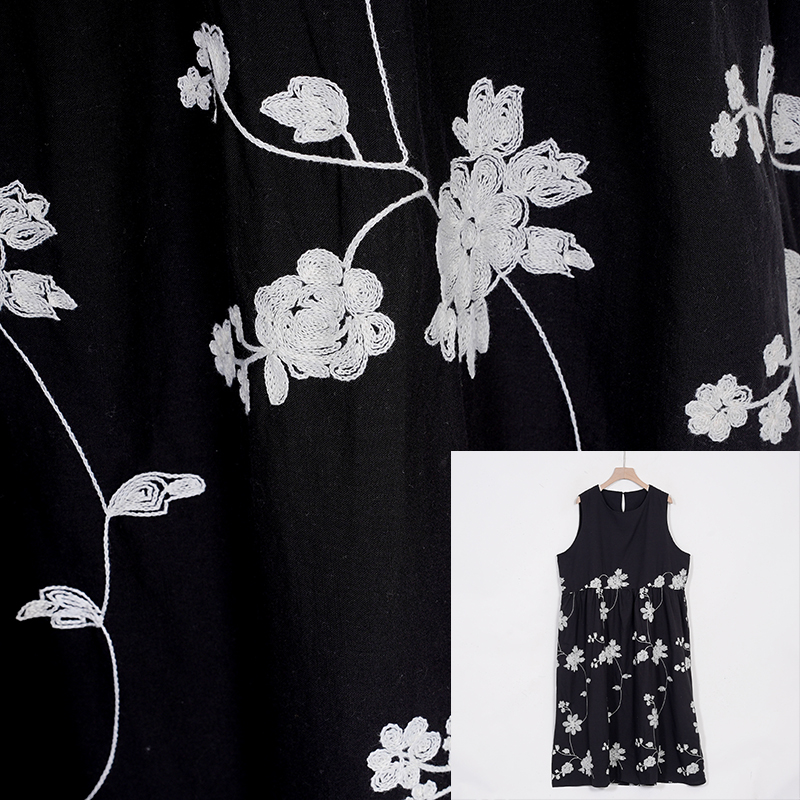 【蓉哥出品】棉麻刺绣连衣裙8780