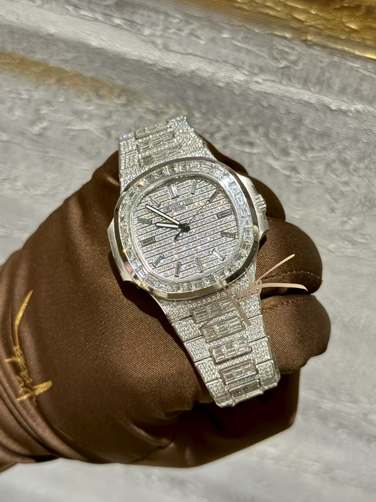 99新 Patek Philippe/百达翡丽 5811/1460G满钻鹦鹉螺25年礼品
