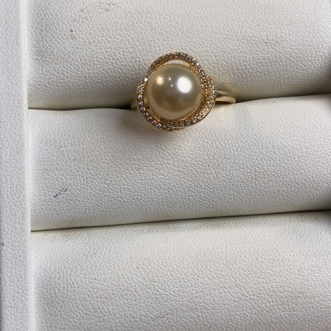 海水珍珠戒圈银S925镶嵌