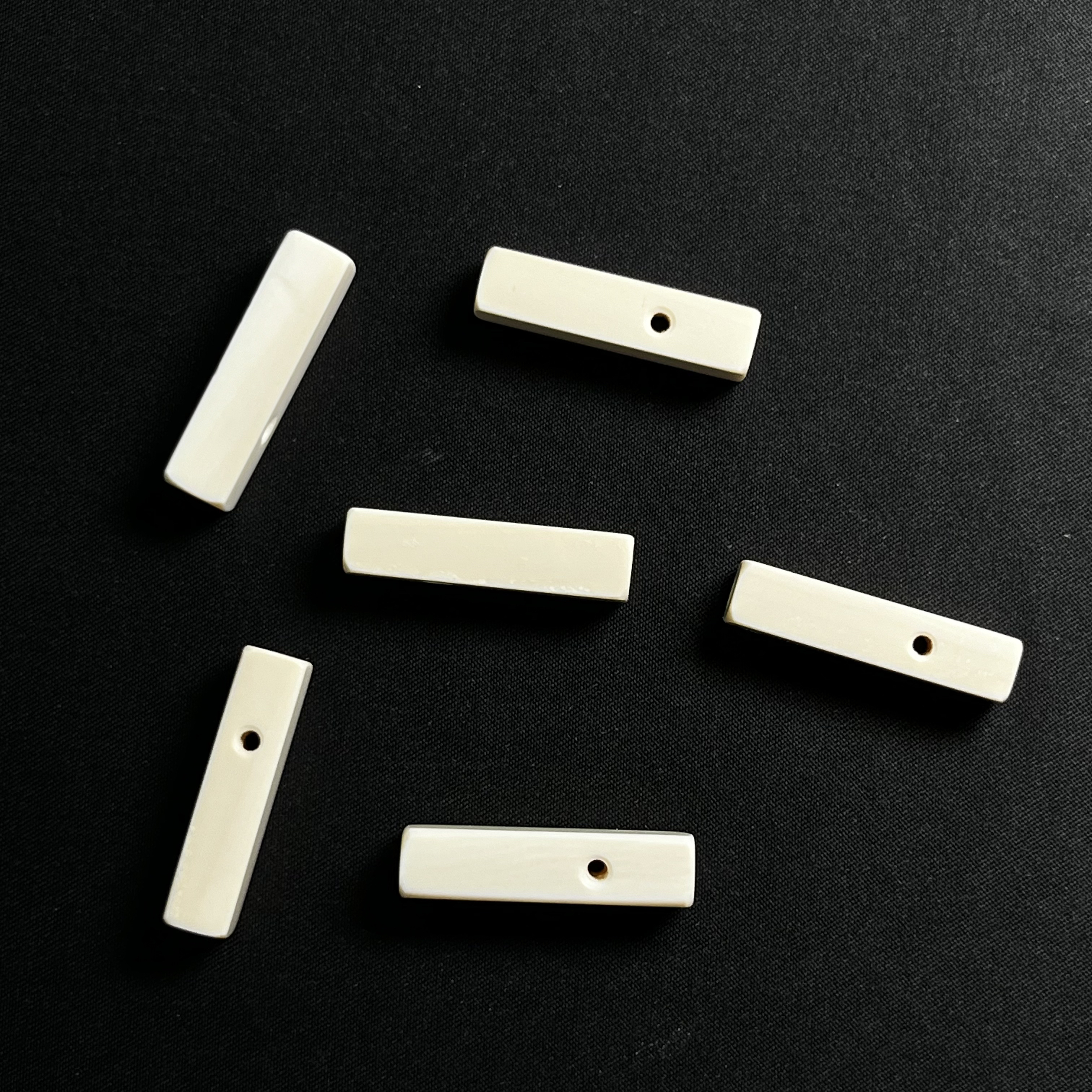 PT116 一字三通 只做天然猛犸牙 约对孔7*高度30mm 单个