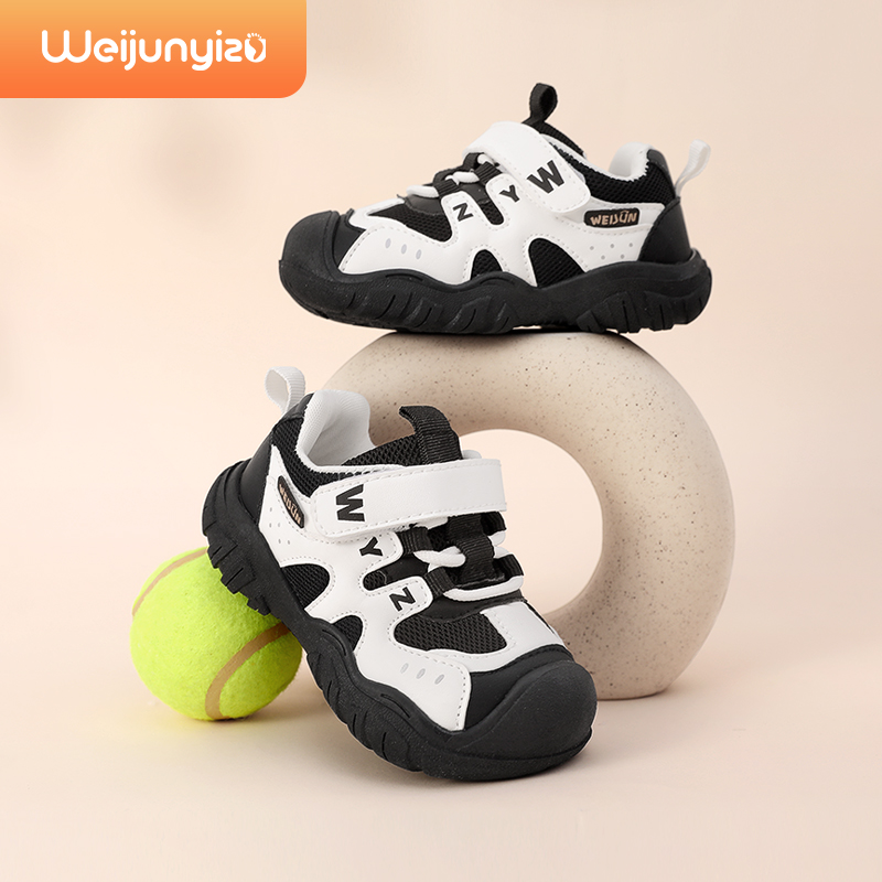 炜俊亿足儿童运动鞋男童新款休闲软底女童机能鞋网面跑步鞋小童鞋