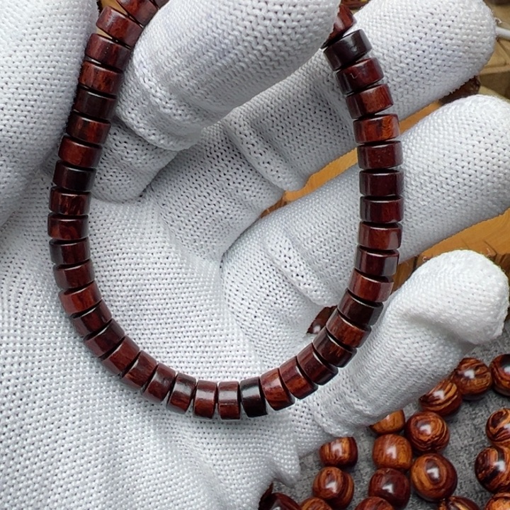 木海南红降片片珠4×7单圈