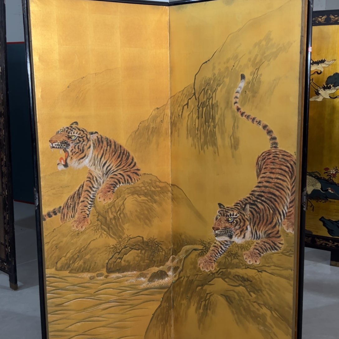 绘画屏风框画茶空间设计