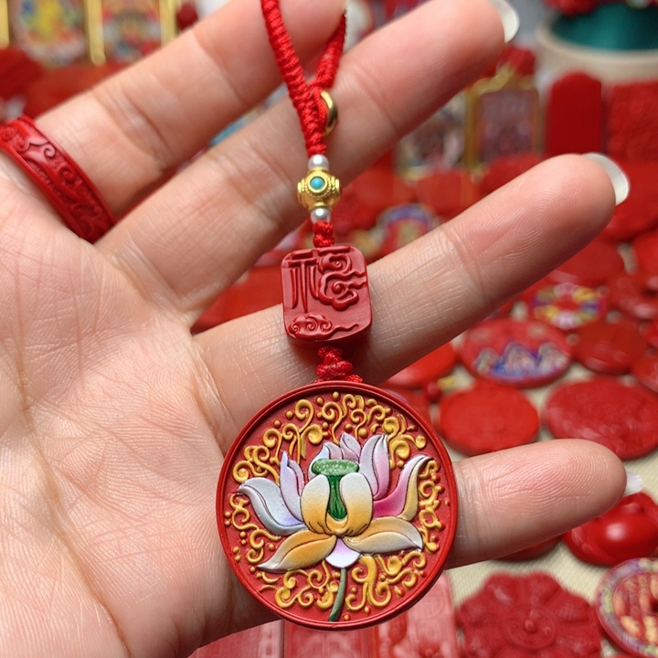 天然辰砂工艺品朱砂钥匙扣