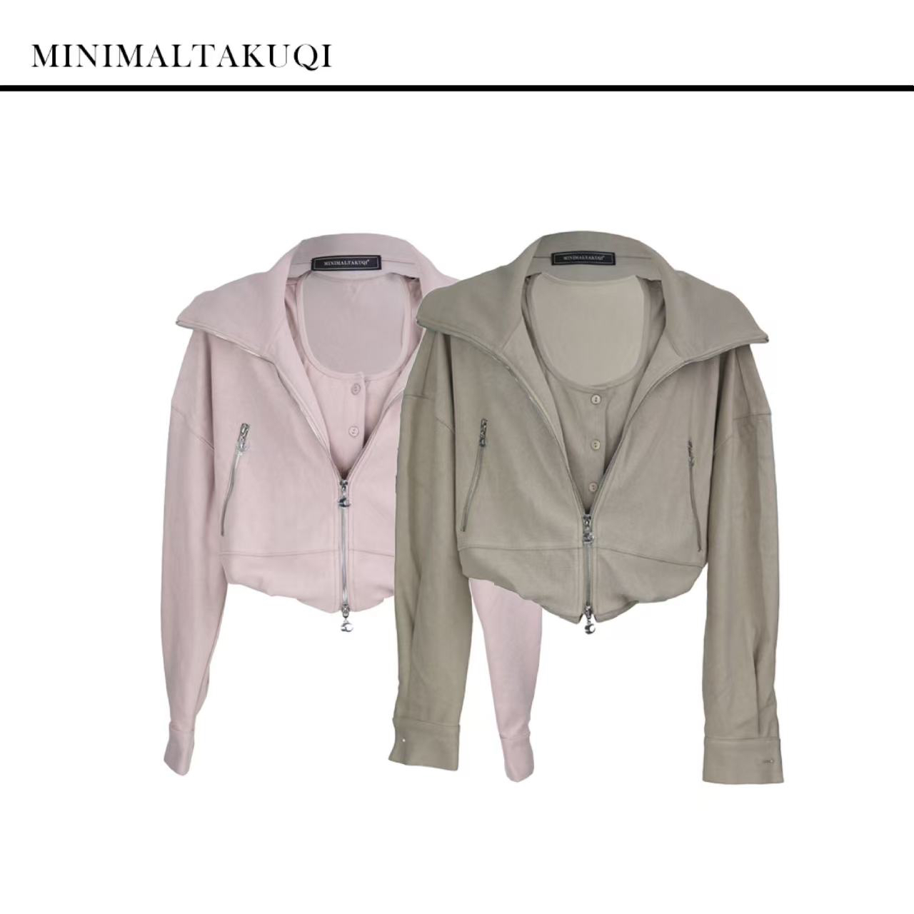 吉美•原创设计款早春新款拉链短外套