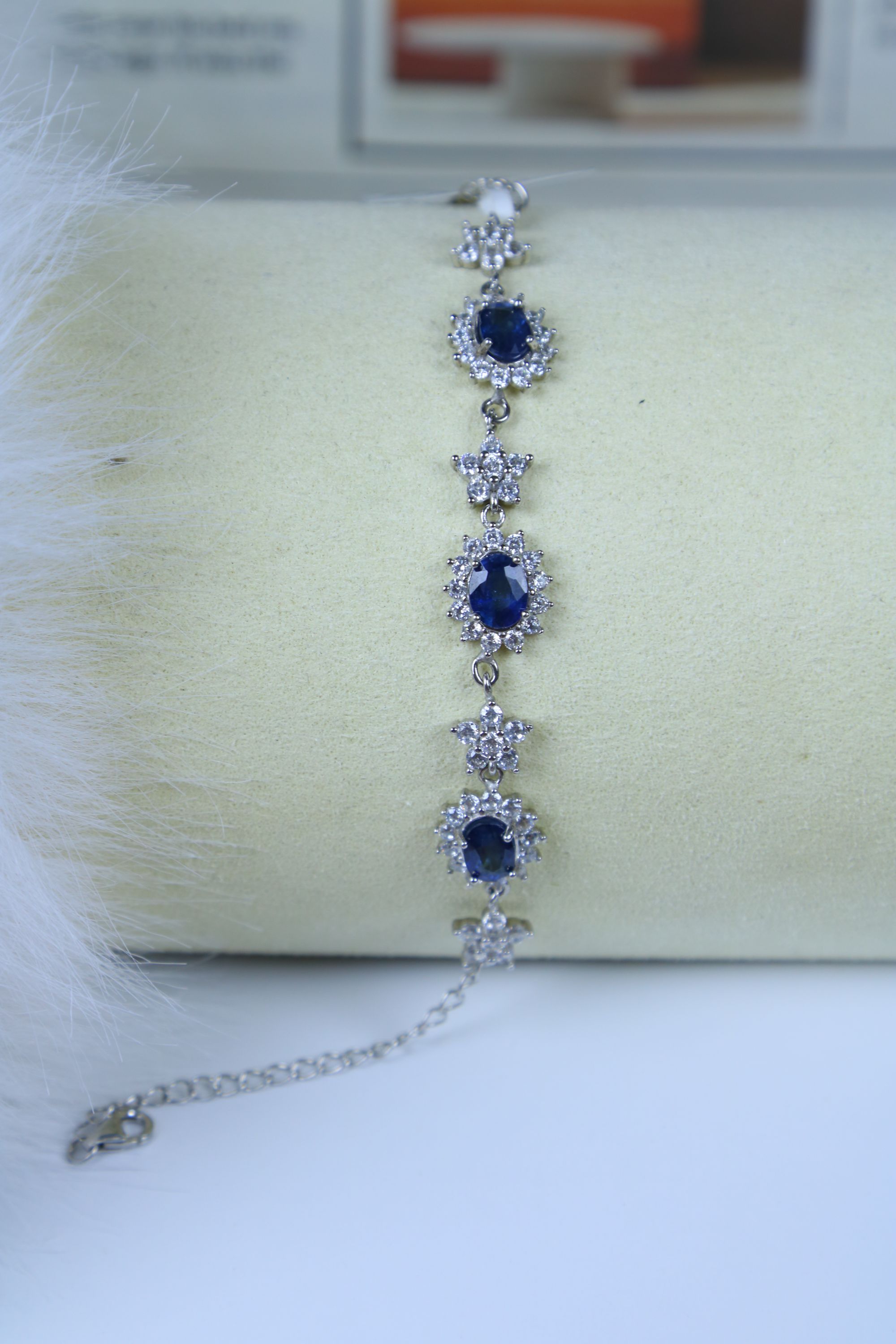 [如一珠宝]5*7单颗天然蓝宝石手链端庄贵气