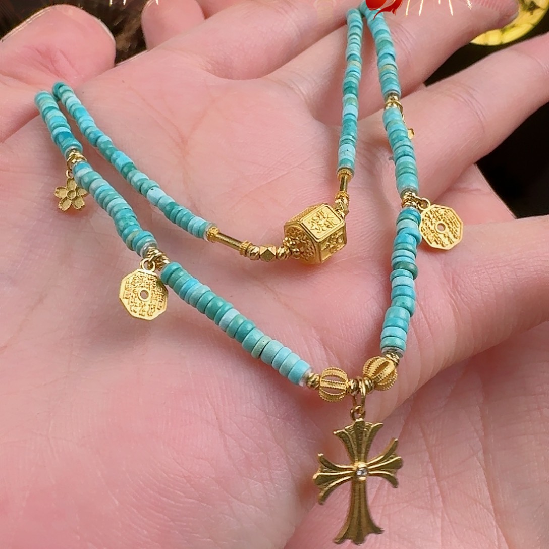 绿松石珠宝奇石18K金镶嵌