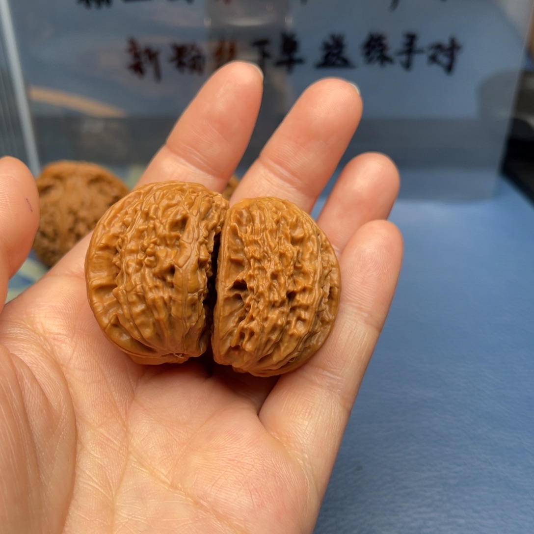 文玩核桃把件白狮子异型