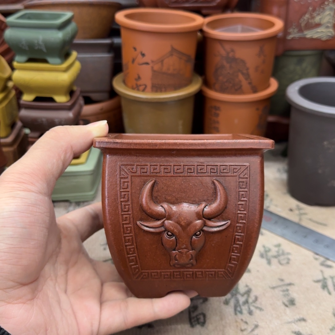紫砂花盆宜兴紫砂正品9x9