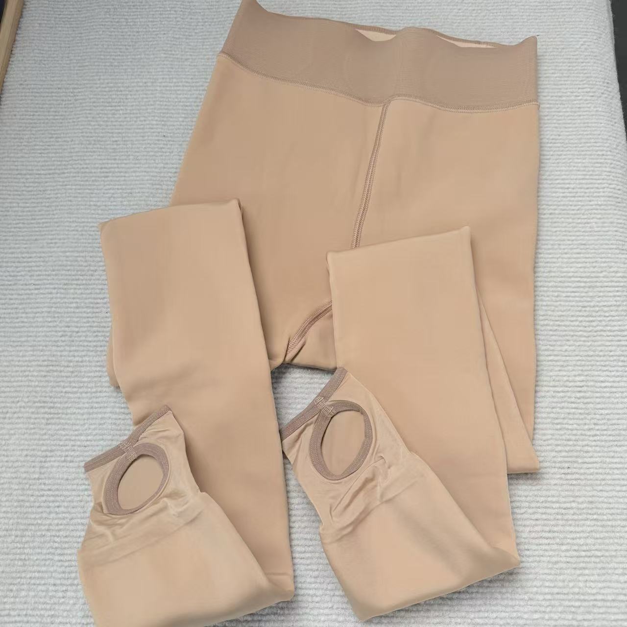 5904号#秋冬加绒踩脚打底水光袜裤袜