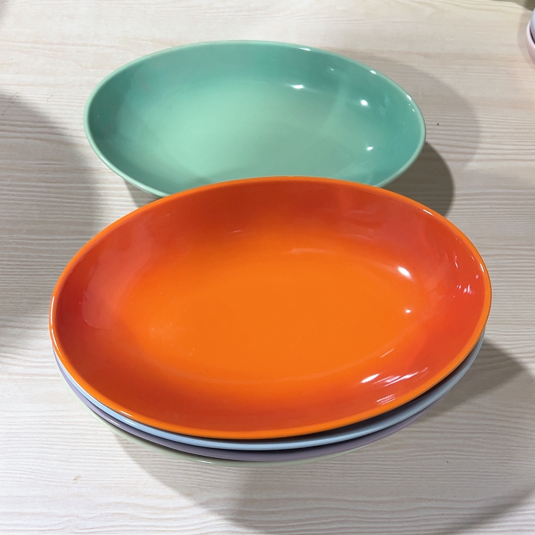 陶瓷 +++椭圆深pan 橙色 青羽色