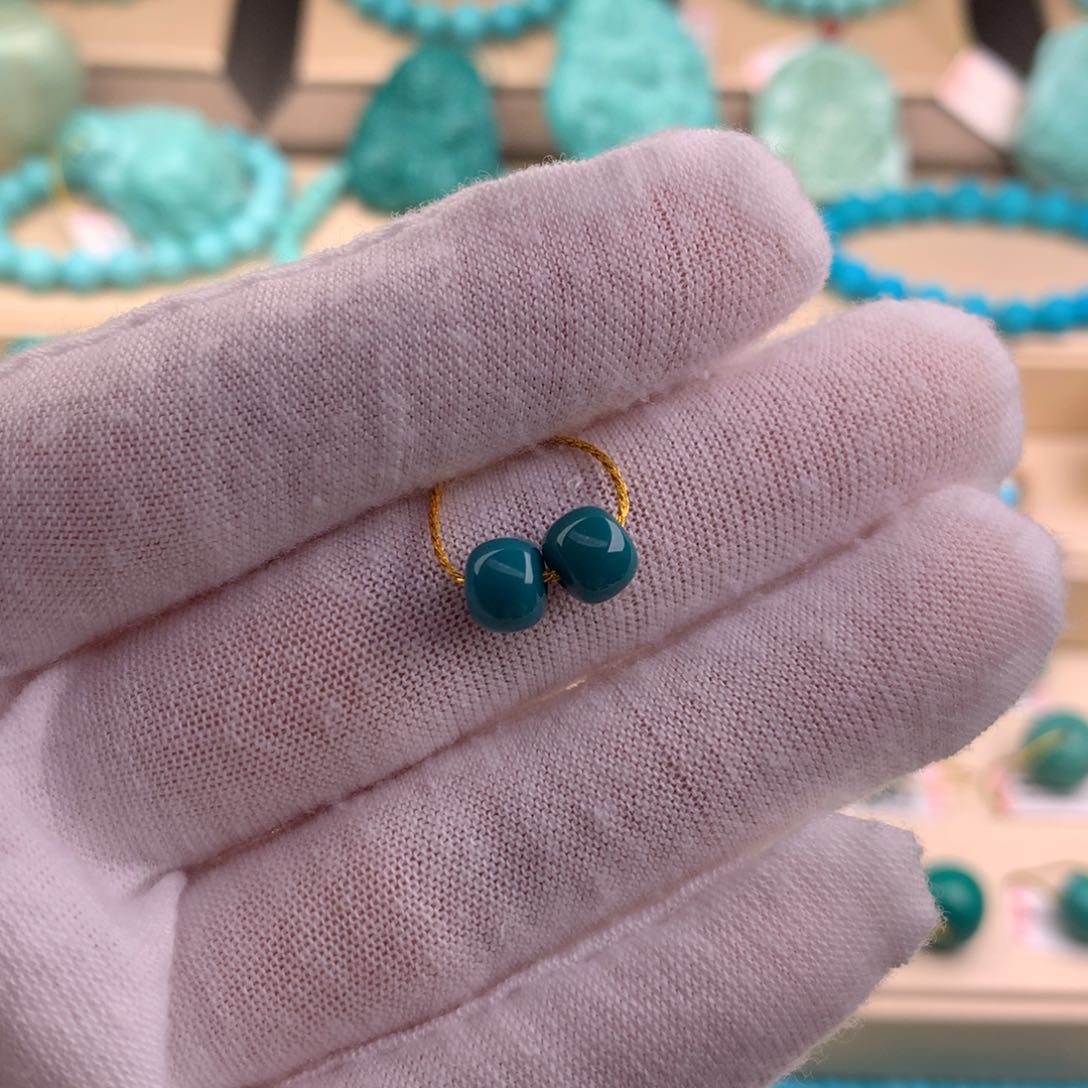 绿松石珠宝奇石未镶嵌6.6mm
