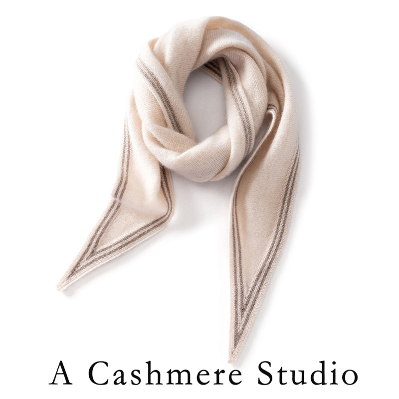 MJ纯色山羊绒围巾冬季三角巾披肩针织大围巾纯色女士秋冬新款保暖