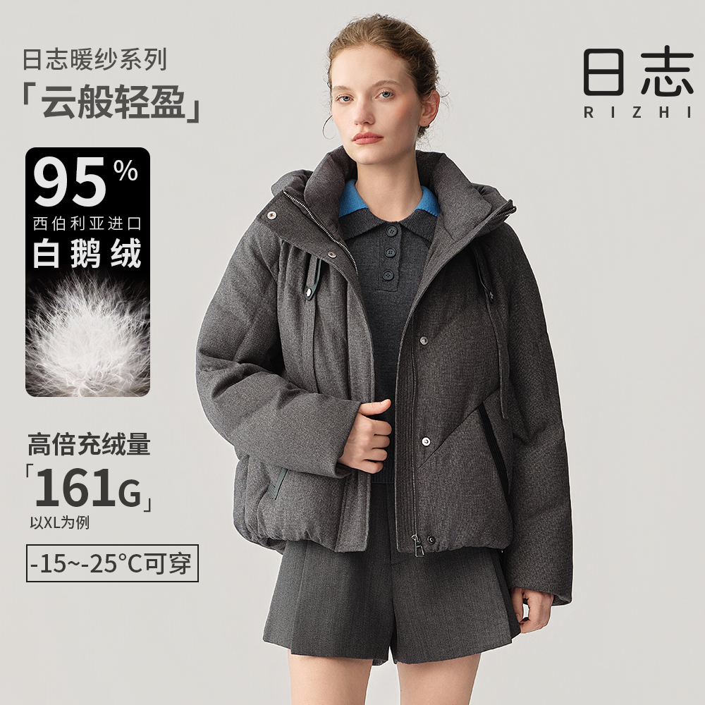 日志【暖纱系列】厚款女保暖连帽百搭女士羽绒服AD54Y005