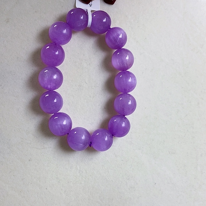 锂辉石紫锂辉高冰收藏级特级手串13+未镶嵌
