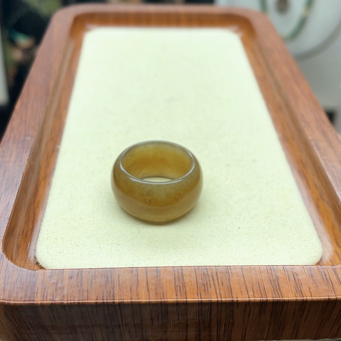 和田玉戒指未镶嵌127深糖轮胎16号