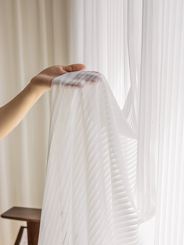 网红梦幻竖百叶纱帘梦幻窗帘白纱2024新款沙优质唯美家居成品阳光